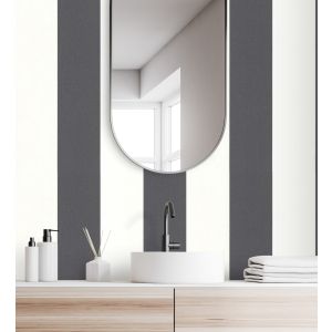 Papel pintado gaulan  rayas anchas gris y blanco 13 cm  textil en 5.33m²