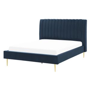 Cama terciopelo marville 140 x 200 cm azul oscuro