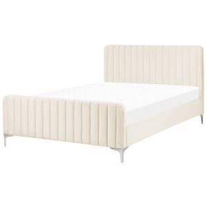 Cama terciopelo lunan 140 x 200 cm beige claro