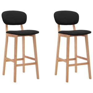 vidaXL taburetes de cocina 2 unidades tela negro