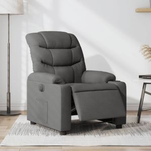 Sillón reclinable eléctrico de tela gris oscuro qweo7321