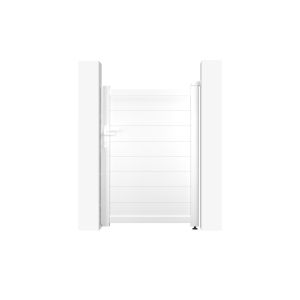 Pack puerta peatonal eiger 1m h.140cm + 2 postes a.166cm blanco