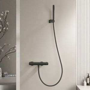 Kit de ducha termostático sky bath negro mate inox s304 serie supreme