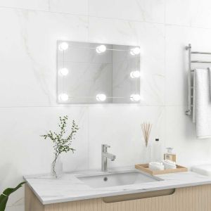 Espejo de pared con luces LED rectangular de vidrio es7711
