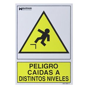Cartel peligro caidas a distintos niveles 30x21