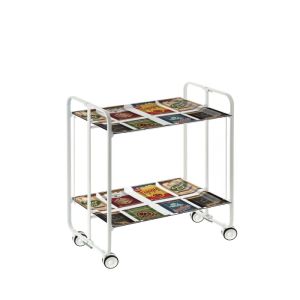 Carrito auxiliar con ruedas bauhaus armazón metálico blanco, 2 bandejas