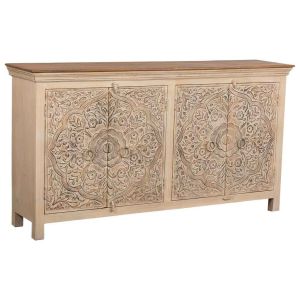 Aparador de madera color beige 175x40x94