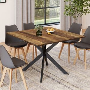 Mesa comedor alix cuadrada madera oscura - 110 cm