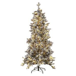 Árbol de navidad nevado LED tatlow 180 cm verde
