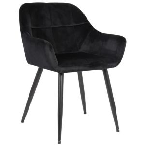 Silla retro emia - terciopelo negro - 1 pieza