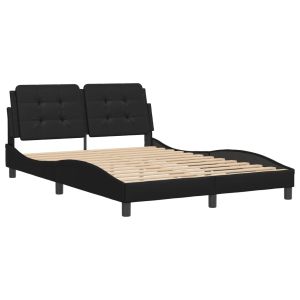 vidaXL estructura de cama sin colchón zadar cuero sintético negro 140x190