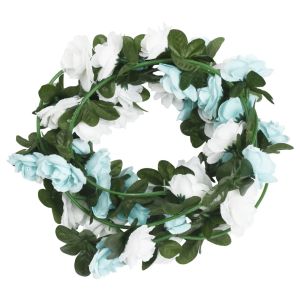 vidaXL guirnaldas de flores artificiales 6 uds azul y blanco 240 cm