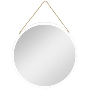 Espejo de pared metal, vidrio color blanco 30x2.2x30 cm homcom