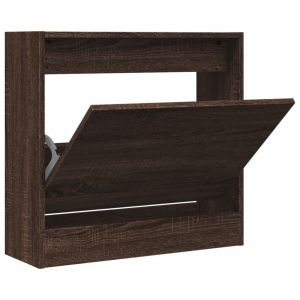 vidaXL zapatero de madera de ingeniería marrón roble 60x21x57 cm