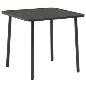 vidaXL mesa de jardín de acero gris oscuro 80x80x72 cm