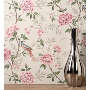 Papel pintado gaulan de pájaros y flores  texturizado  fibra 5.23m²