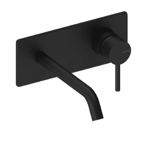 Grifo monomando mural con placa loop  18 cm cromado