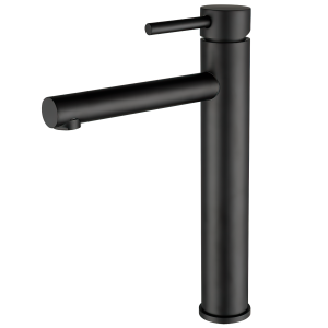 Valaz grifo de lavabo alto para pica monomando redondo caño recto negro