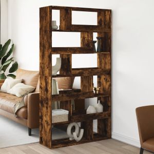 Librerías madera roble ahumado 100x33x187,5 cm