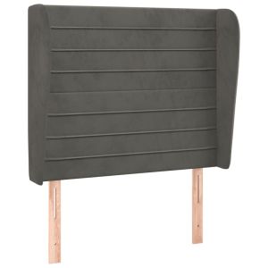 vidaXL cabecero con orejas de terciopelo gris oscuro 93x23x118/128 cm