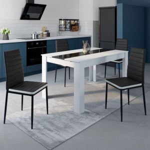 Sillas de comedor tapizadas - negro - lote de 4