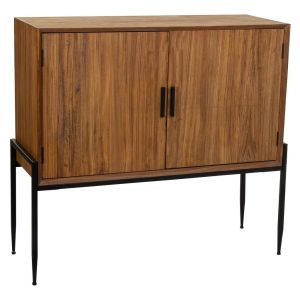 Aparador de madera y metal marrón 110x40x99h cm