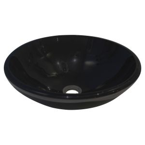 Ondee - lavabo redondo para colocar vitoria - negro - 42cm - vidrio