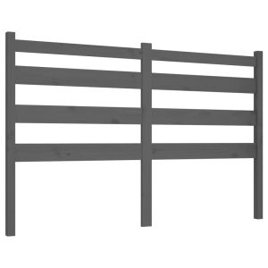 vidaXL cabecero de cama madera maciza de pino gris 146x4x100 cm