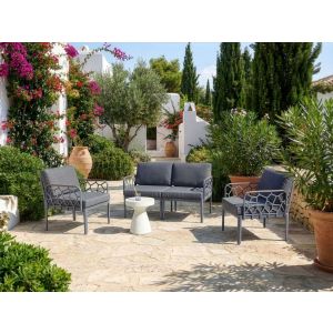 Conjunto de jardín 4 plazas eriche gris oscuro