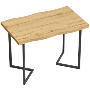 Mesa de comedor 110x67x75.5 cm mdf, metal color marrón Homcom