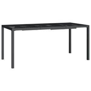 vidaXL mesa de jardín de acero gris antracita 165x80x72 cm