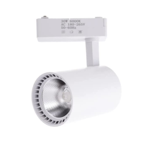 Foco LED carril blanco  30w, blanco frio 6000k, 2200 lm, 220v monofásico