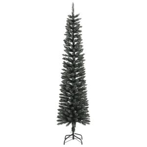 vidaXL árbol navidad artificial estrecho con soporte PVC verde 240 cm
