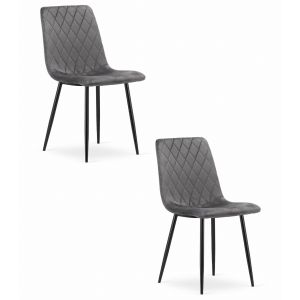 Silla valora turin, terciopelo gris oscuro, diseño ergonómico (x2)