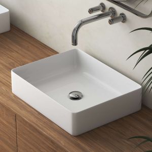 Lavabo de sobreponer rt37 cerámica 47x11x37 cm blanco