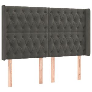 vidaXL cabecero con orejas de terciopelo gris oscuro 147x16x118/128 cm