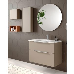 Mueble de baño suspendido con lavabo cerámico | 100 cm  moka mate