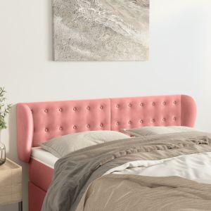 Cabecero de terciopelo rosa 147x23x78/88 cm eso7197