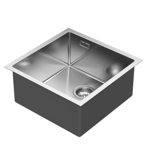 Kibath fregadero solut acabado cepillado fabricado en acero inoxidable