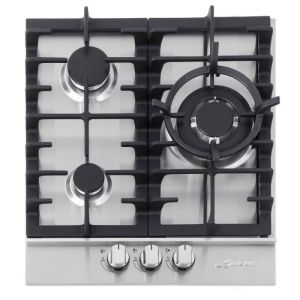 Placa de cocina a gas - kaiser - kg 4354 - 45 cm - 3 quemadores - acero ino