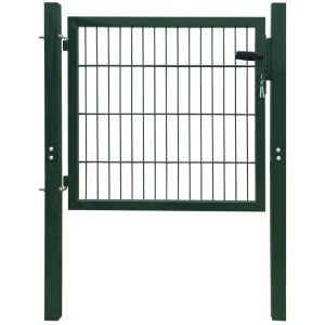 vidaXL puerta de vallado de acero verde 100x100 cm