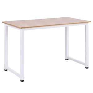 Mesa de ordenador 120x60x76 cm mdf y metal bicolor Homcom