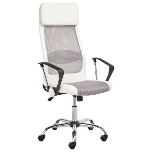 Silla de oficina pioneer piel sintética blanco