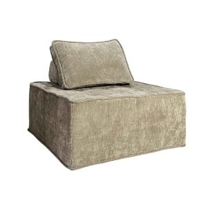 Oviala - sillón de tela para sofá modular con cojín topo