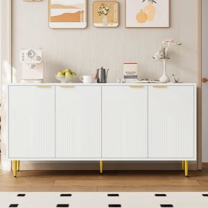 Aparador para salón comedor dormitorio 4 puertas blanco 80x160x40cm