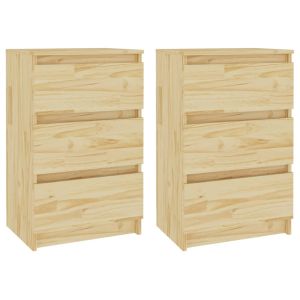 Casa lúmina - set  de 2 mesita de noche madera madeira  40 x 29,5 x 64 cm