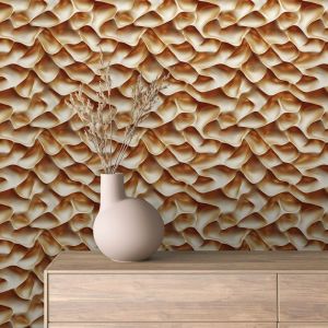 Papel pintado 3d olas beige y marrón 60cm por 250cm