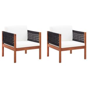 vidaXL sillas de jardín 2 unidades madera maciza de acacia
