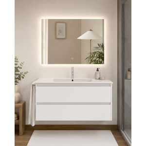 Mueble de baño con lavabo ibiza sin espejo 90x40 cm blanco