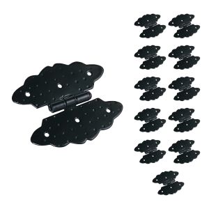 Mpascual - bisagras negras mariposa | forja | 80x65mm - pack 12 unds